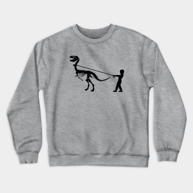 Fossil dinosaur and little boy Crewneck Sweatshirt by Collagedream